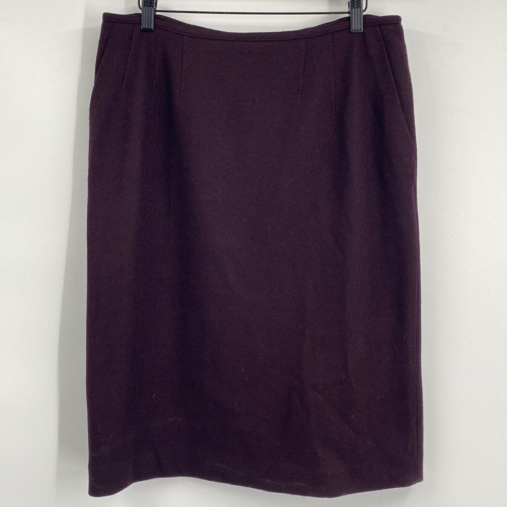 FENDI Virgin Wool Purple Fully Lined Knee Length Skirt US 10
